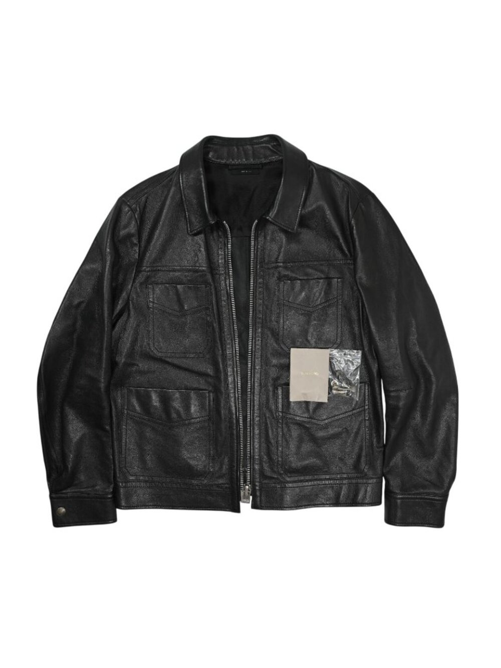 Tom Ford Four-Pocket Leather Jacket In Black